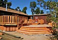 Custom redwood deck and steps in Fort Bragg, CA