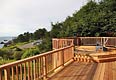 Custom redwood deck and railing in Mendocino, CA
